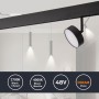 Luminaire LED circulaire sur rail magnétique 48V - Ø9,5cm - 12W - CRI90 - OSRAM