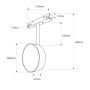Luminaire LED circulaire sur rail magnétique 48V - Ø9,5cm - 12W - CRI90 - OSRAM