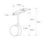 Luminaire LED circulaire sur rail magnétique 48V - 9W - Ø7.5cm - CRI90 - OSRAM Chip