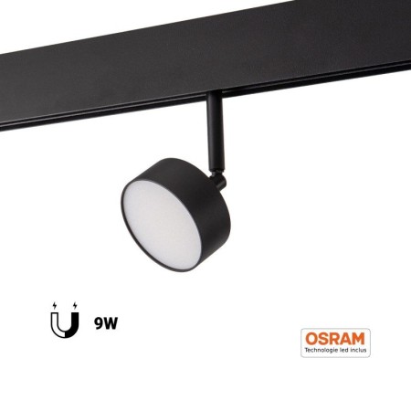 Luminaire LED circulaire sur rail magnétique 48V - 9W - Ø7.5cm - CRI90 - OSRAM Chip