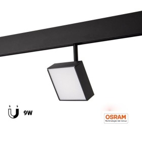 Luminaire LED carré sur rail magnétique 48V - 9W - CRI90 - OSRAM Chip