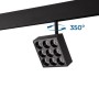 Luminaire LED Carré sur rail magnétique 48V - 9W - CRI90 - UGR18 - OSRAM