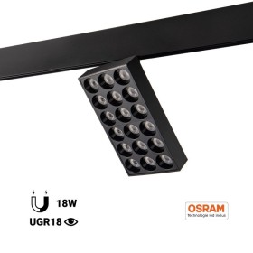 Luminaire LED sur rail magnétique 48V - 18W - CRI90 - UGR18 - OSRAM