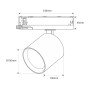 Projecteur LED 36W sur rail triphasé - DALI - CCT réglable sur 3 températures différentes de 2700-6500ºK- CRI90 - puce OSRAM