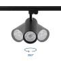 Projecteur LED sur rail monophasé - 36W - CCT réglable sur 3 températures différentes de 3000-6500ºK - dimmable TRIAC - CRI90