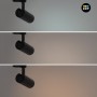 Projecteur LED sur rail triphasé - 10W - CCT réglable sur 3 températures différentes de 3000-6000ºK - CRI90 - 860 lm