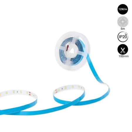 Ruban LED Monochrome 24V – 5m – 12W/m – Blanc chaud, neutre ou froid