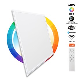 Panneau LED 60x60cm WIFI SMART RGB / RGBW + CCT réglable sur 3 températures différentes de 3000-6500ºK- 40W