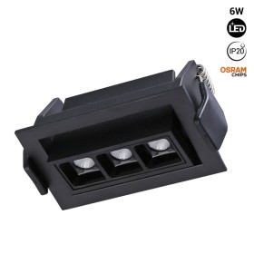 Spot LED encastrable linéaire 6W - Orientable - UGR18 - IRC90 - Puce OSRAM - Blanc Chaud 2800K