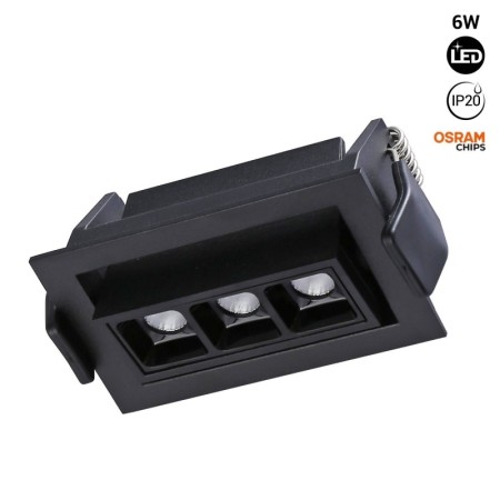 Spot LED encastrable linéaire 6W - Orientable - UGR18 - IRC90 - Puce OSRAM - Blanc Chaud 2800K