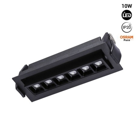 Spot LED linéaire encastrable 10W - Orientable - UGR18 - IRC90 - Puce OSRAM - Blanc Chaud 2800K