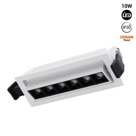 Spot LED linéaire encastrable 10W - Orientable - UGR18 - IRC90 - Puce OSRAM - Blanc Chaud 2800K
