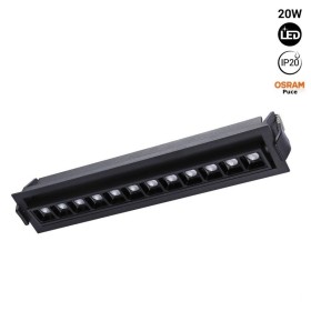 Spot LED encastré linéaire 20W - Orientable - UGR18 - IRC90 - Puce OSRAM - Blanc Chaud 2800K