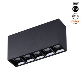 Spot LED linéaire de surface noir - 10W - UGR18 - IRC90 - Puce OSRAM