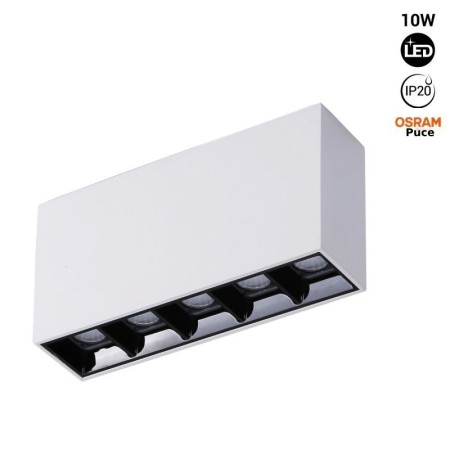 Spot LED linéaire de surface blanc - 10W - UGR18 - IRC90 - Puce OSRAM