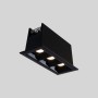 Spot LED linéaire encastré triple 6W - UGR18 - IRC90 - Puce OSRAM - Noir