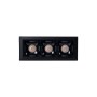 Spot LED linéaire encastré triple 6W - UGR18 - IRC90 - Puce OSRAM - Noir
