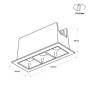 Spot LED linéaire encastré triple 6W - UGR18 - IRC90 - Puce OSRAM - Noir