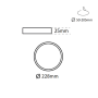Spot LED extra-plat encastrable rond - Diamètre de coupe réglable : Ø 50 à 205 mm - 20W