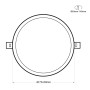 Spot LED Downlight extra-plat rond 15W - Diamètre de coupe ajustable : Ø 50-140mm