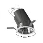Spot LED encastrable rond COB - 12W - Orientable - Faible UGR - IP54 - Blanc chaud 2700K