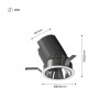 Spot LED encastrable rond COB - 12W - Orientable - Faible UGR - IP54 - Blanc chaud 2700K