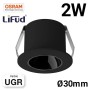 Mini spot LED encastrable rond 2W faible UGR