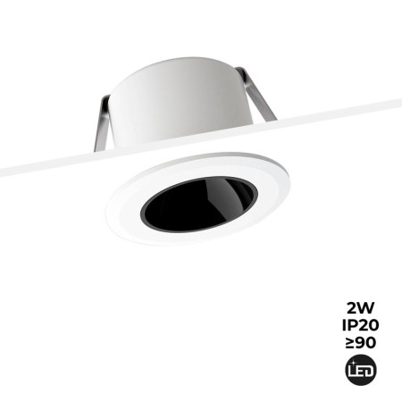 Mini spot LED encastrable rond 2W faible UGR