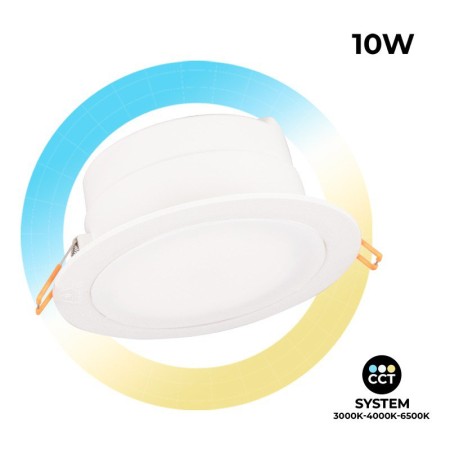 Spot LED encastrable rond étanche CCT réglable sur 3 températures différentes de 3000-6500ºK - Fumagalli 10W
