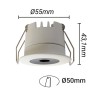 Mini spot LED encastrable rond 5W faible UGR 55x43,1mm - Blanc chaud 2700K