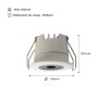 Mini spot LED encastrable rond 3W faible UGR 40x32,1mm - Blanc chaud 2700K