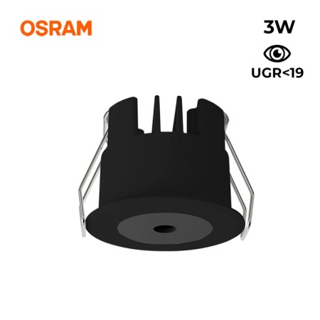Mini spot LED encastrable rond 3W faible UGR 40x32,1mm - Blanc chaud 2700K