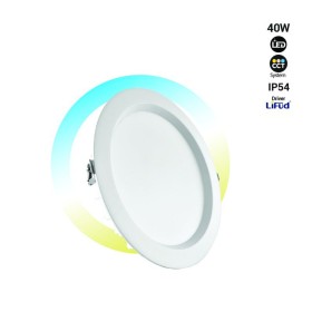 Spot LED encastrable CCT réglable sur 3 températures de 3000-5400ºK - haute efficacité - 40W - Driver Lifud - Coupe Ø 200-220mm