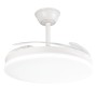 Ventilateur de Plafond LED 59W 6980LM CCT DC Ultra Silencieux avec Télécommande et Lames Rétractables Été/Hiver
