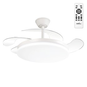Ventilateur de Plafond LED 59W 6980LM CCT DC Ultra Silencieux avec Télécommande et Lames Rétractables Été/Hiver