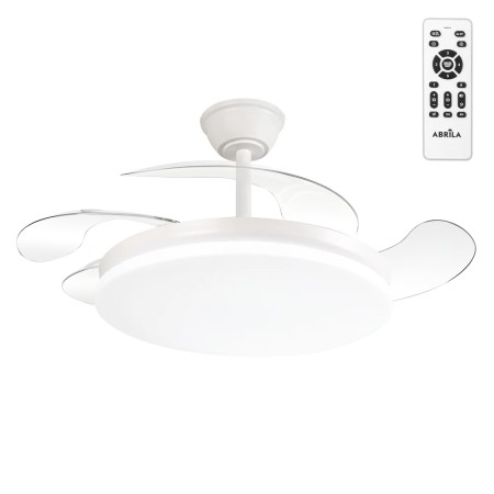 Ventilateur de Plafond LED 59W 6980LM CCT DC Ultra Silencieux avec Télécommande et Lames Rétractables Été/Hiver