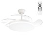 Ventilateur de Plafond LED 59W 6980LM CCT DC Ultra Silencieux avec Télécommande et Lames Rétractables Été/Hiver