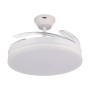 Ventilateur Bayomo 59 W 6980 lm blanc à 4 pales pliables, 34,5/42 x 50/Ø107, 3 couleurs. Télécommande + Variateur