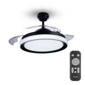 Philips/Signify "Bliss" Ventilateur de Plafond LED Télécommande 28+35W 4500Lm 2700/5500/4000ºK IP20 Noir 15000H [PH-87195144085