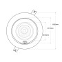 Spot LED encastrable COB CCT réglable sur 3 températures de 3000-6000ºK - 42W - IRC90 - Puce Bridgelux - Driver Lifud - IP20