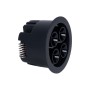 Spot LED encastrable rond 8W - Puce Osram - UGR18 - Coupe Ø 58mm - Noir - Blanc Chaud 2700K