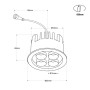 Spot LED encastrable rond 8W - Puce Osram - UGR18 - Coupe Ø 58mm - Blanc - Blanc Chaud 2700K