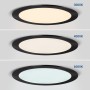 Spot LED encastrable rond extra-plat 18W - CCT réglable sur 3 températures différentes de 3000-6000ºK - Coupe Ø 208mm