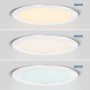 Spot LED encastrable rond extra-plat 18W - CCT réglable sur 3 températures différentes de 3000-6000ºK - Coupe Ø 208mm