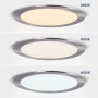 Spot LED encastrable rond extra-plat 18W - CCT réglable sur 3 températures différentes de 3000-6000ºK - Coupe Ø 208mm