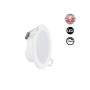 Spot LED encastrable rond extérieur 5W - IP65 - Blanc neutre 4000K - Dimmable TRIAC - Collerette interchangeable - Découpe Ø68mm