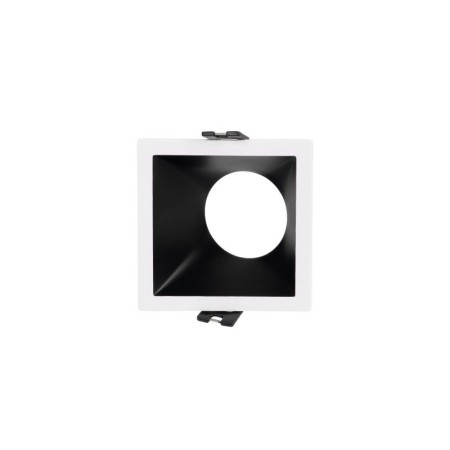 Collerette spot LED encastrable carrée asymétrique - Faible UGR - Découpe 75 x 75mm
