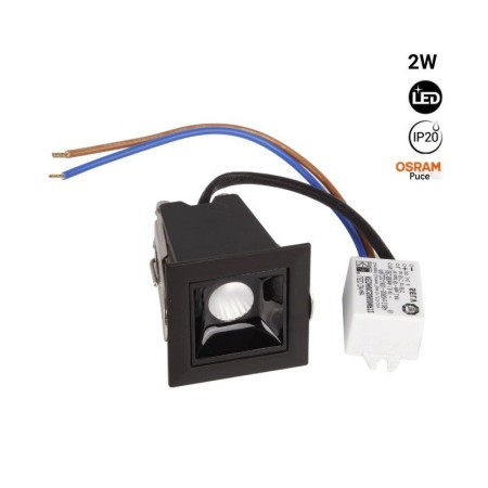 Spot LED encastrable carré 2W - UGR18 - IRC90 - Puce OSRAM