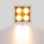 Spot LED encastrable carré 8W - 4 lumières - UGR18 - IRC90 - Puce OSRAM - Blanc