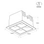 Spot LED encastrable carré 8W - 4 lumières - UGR18 - IRC90 - Puce OSRAM - Blanc